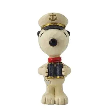 Enesco Peanuts Collection Jim Shore Snoopy Sailor Captain Figurine - Handcrafted 3.5 Inch Collectibl...