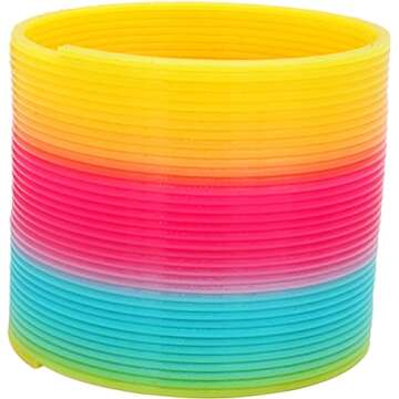 The Dreidel Company Plastic Multicolor Coil Spring, Goody Bag Fillers, Party Favor for Kids, 3" Inches (80mm) (20-Pack)