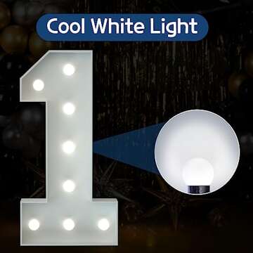 imprsv 3FT Light Up Marquee Numbers - Perfect for Birthday and Anniversary Celebrations