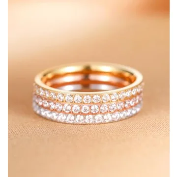 TIGRADE 2mm Women Titanium Eternity Ring - Elegant Design