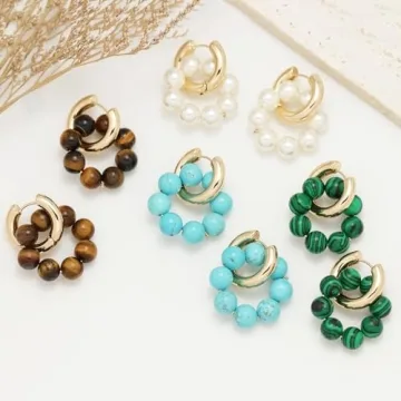 Elegant Turquoise Huggie Hoop Earrings for Women