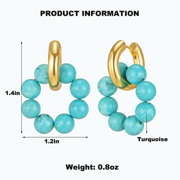 Elegant Turquoise Huggie Hoop Earrings for Women
