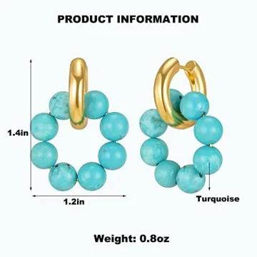 Elegant Turquoise Huggie Hoop Earrings for Women