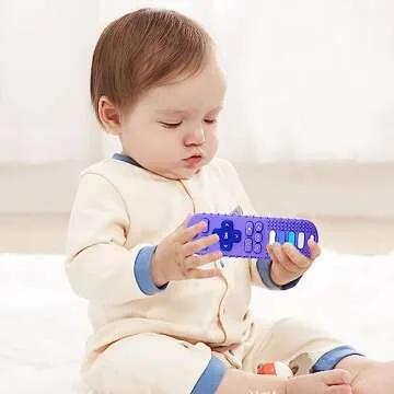 ERSIHUA 3Pcs Silicone Teething Toys, Remote Control Shape Teethers for Babies Remote Teething Toys, Silicone TV Remote Teether BPA Free/Dishwasher/Refrigerator Safe