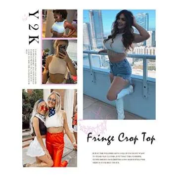 Trendy Rhinestone Fringe Crop Top for Stylish Women