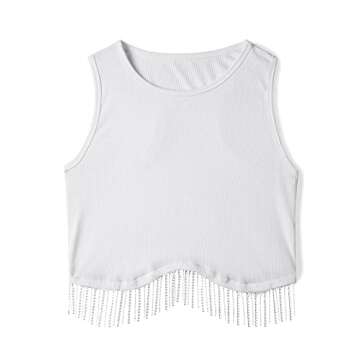 Trendy Rhinestone Fringe Crop Top for Stylish Women