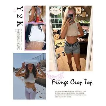 Trendy Rhinestone Fringe Crop Top for Stylish Women