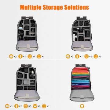 CADeN Waterproof Camera Backpack for DSLR and Laptop