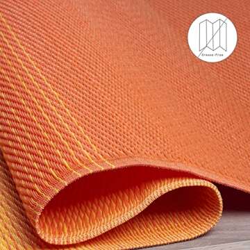 Fab Habitat Outdoor Rug - Waterproof, Fade Resistant, Crease-Free - Premium Recycled Plastic - Ombre Stripe- Porch, Deck, Balcony, Mudroom, Laundry Room, Patio - Big Sur - Sunset - 3 x 5 ft