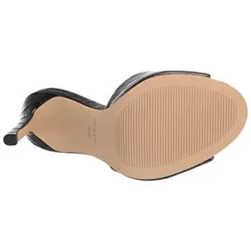 Nine West Women's FASSI Heeled Sandal, Black Croco 001, 9