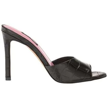 Nine West Women's FASSI Heeled Sandal, Black Croco 001, 9