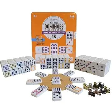 Regal Games Mexican Train Dominoes Set for 2-8 Players