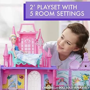 Disney Princess Pop-Up Palace with Handle - 5 Rooms & Accessories