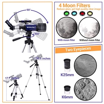 BEBANG 70mm HD Astronomical Telescope for Beginners & Kids