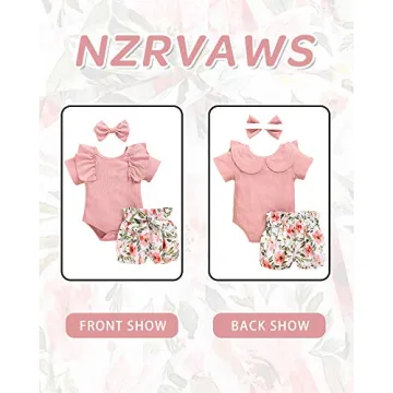 Adorable 0-3 Months Baby Girl Ruffle Romper Outfit Set