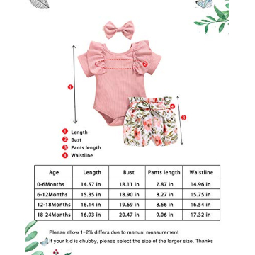 Adorable 0-3 Months Baby Girl Ruffle Romper Outfit Set