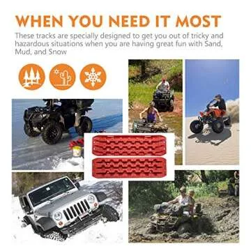 LITEWAY Traction Tracks - Durable Recovery Mats for Off-Roading