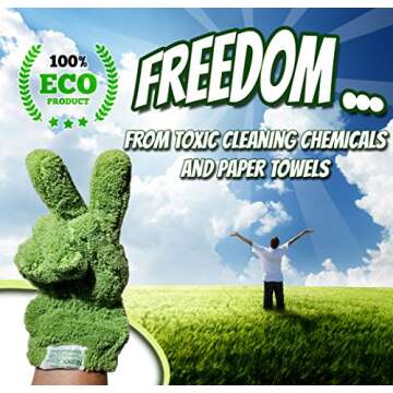 Nano Glove - Green Household Kitchen Cleaning Hand Glove | Replaces Paper Towels