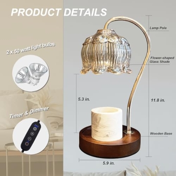 BINLIFA Candle Warmer Lamp with Dimmable Timer