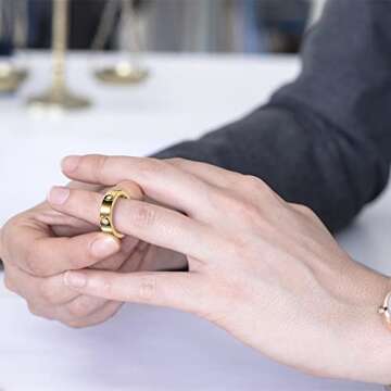 Love Friendship Rings 18K Gold Plated Silver with CZ Stainless Steel Promise Rings Wedding Band Fashion Love Rings for Her Women with Gifts Box (7, Gold)