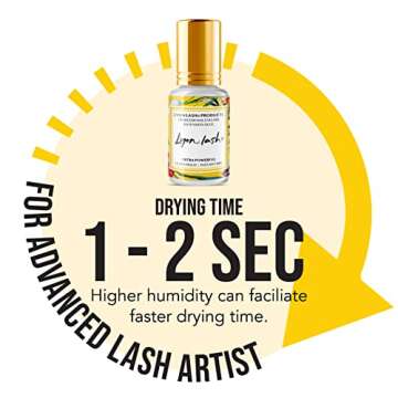 Extra Powerful Eyelash Extension Glue - Lyon Lash 5ml Performance Glue | 1-2 Sec Dry Time | 6-8 Week...