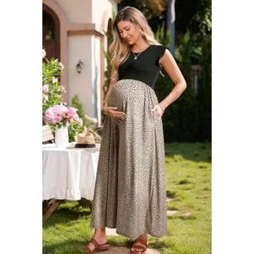 OUGES Floral Maxi Dress - Stylish Maternity Wear