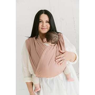 Solly Baby Carrier Loop | Baby Sling Carrier | Luxury Baby Wrap Carrier, Toddler Carrier, Baby Holder for Baby Wearing | Dusty Pink (XS-L)