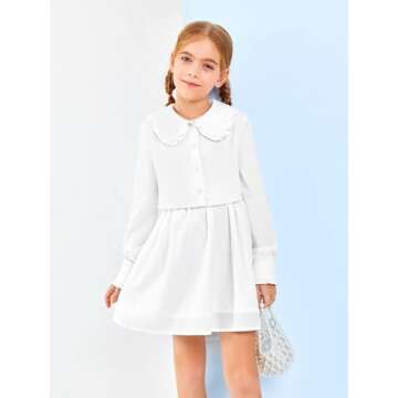 Haloumoning Elegant Baby Doll Collar Shirt for Girls