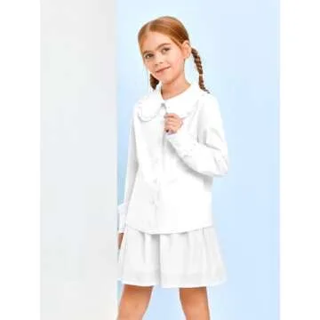 Haloumoning Elegant Baby Doll Collar Shirt for Girls