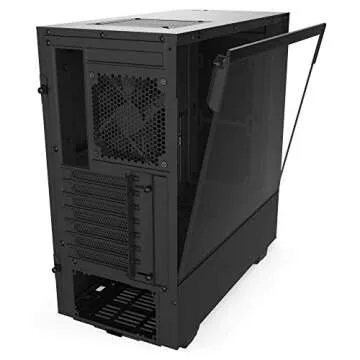 NZXT H510 - CA-H510B-B1 - Compact ATX Mid-Tower PC Gaming Case - Front I/O USB Type-C Port - Tempered Glass Side Panel - Cable Management System - Water-Cooling Ready - Black, Non i-Series