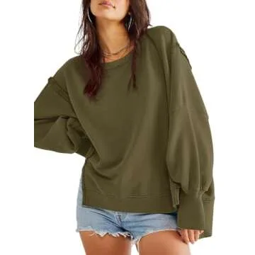 Beaully Women's Casual Oversized Crew Neck Sweatshirt