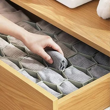 Kocuos Adjustable Honeycomb Drawer Organizer for Socks