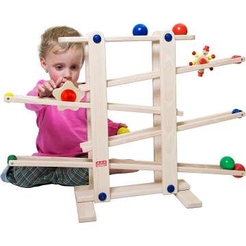 Wooden Marble Run for Toddlers - Sustainable Beech Toy