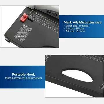 ATPEAM Comb Binding Machine 21-Holes 450 Sheets Capacity with 100 PCS 3/8'' Spines Comb Binding Machine for Letter Size, A4, A5