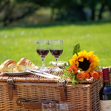 Picnic Basket with Cooler, Blanket & Wine Glasses for 4