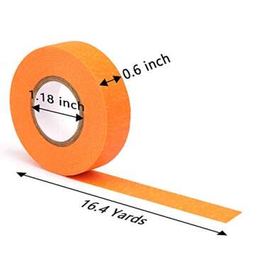 8 Rolls Colored Masking Tape Rainbow Colors Painters Tape Colorful Craft Art Paper Tape for Kids Lab...