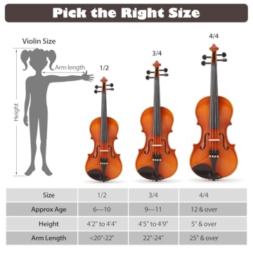 ZEFF Violin for Kids,Beginners & Adults, Size 4/4 Full Acoustic Violin with Bow, Case,Tuner, Bridge, Violin Strings, Starter Violin with Accessory Kit, Flame Maple Wooden Stringed Musical Instruments