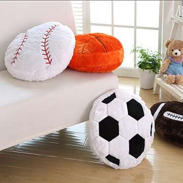 Jetec Basketball Pillow Set - Cute Plush Sport-themed Cushions for Home