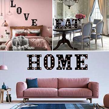 Light Up Black Alphabet Marquee Letters Sign LED Marquee Number Lights Sign for Night Light Home Bar...