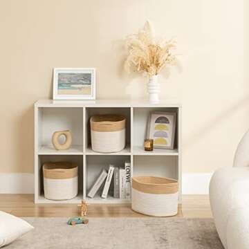 Stylish UBBCARE Cotton Rope Storage Baskets for Organization