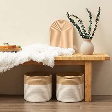 Stylish UBBCARE Cotton Rope Storage Baskets for Organization