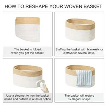 Stylish UBBCARE Cotton Rope Storage Baskets for Organization