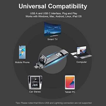 SSK 1TB USB Drive, External SSD USB Fast 550MB/s 2-in-1 Dual Drive USB Type C+ USB A 3.2 Gen2 Solid State Thumb Drive SSD Stick for iPhone 15/PS4/Android Phone/Tablet/Windows/Mac