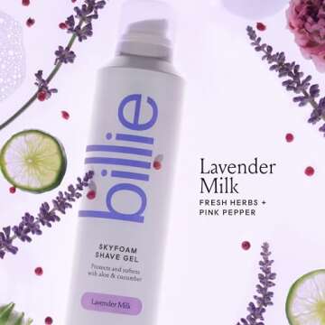 Billie SkyFoam Shave Gel - Lavender Milk Scent - Water-activated Foam - Made With Aloe & Cucumber - ...