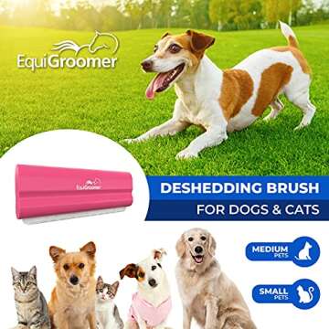 EasyGroomer Deshedding Brush for Dogs Cats | Pink | Undercoat Tool for Large and Small Pets | Comb R...