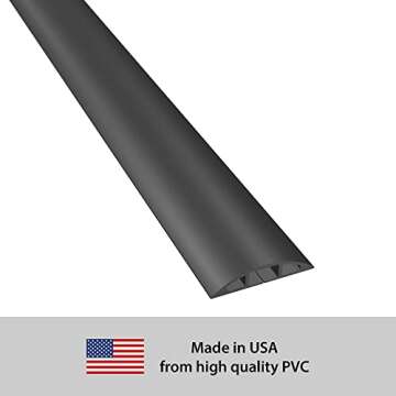 Haven First 4' Floor Cable Protector - Flexible Cord Cover for Home & Office