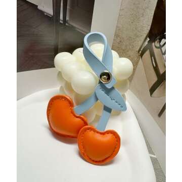 LAEKOU Cherry Bag Charm for Women, Cute Cherry Charms for Purse, Keychain Accessories for Women Hand...