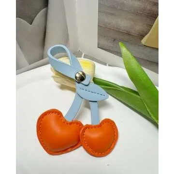 LAEKOU Cherry Bag Charm for Women, Cute Cherry Charms for Purse, Keychain Accessories for Women Handbags Purses