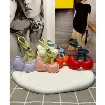LAEKOU Cherry Bag Charm for Women, Cute Cherry Charms for Purse, Keychain Accessories for Women Handbags Purses