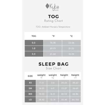 KYTE BABY Unisex Rayon Made From Bamboo Sleep Bag for Babies and Toddlers, 2.5 Tog (Medium, Storm)
